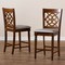 Baxton Studio Oscar Grey Upholstered and Walnut Wood 2-Piece Pub Chair Set 166-9890 - alternate 8